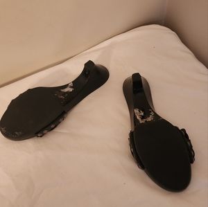 Black leather sandles